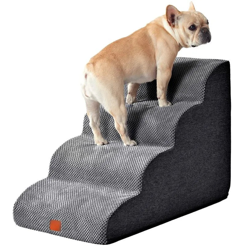 Dog Stairs for High Beds, 4-Step Dog Steps for Small Dogs and Cats
